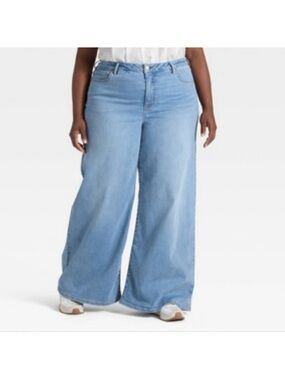 Ava & Viv High Rise Wide Leg Jeans Size 26W